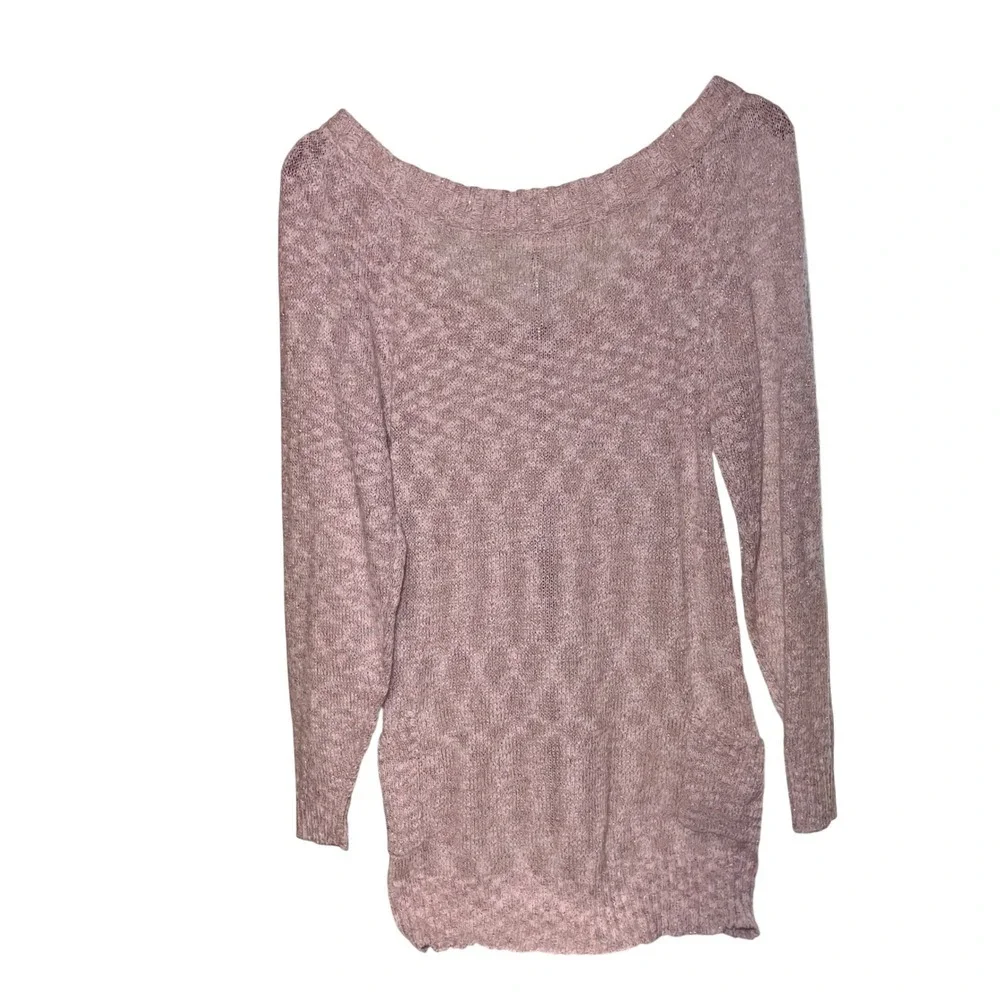 Dazy Eye Women's Size Medium Sparkly Knit Sweater Top Tunic Pockets Long Sleeve